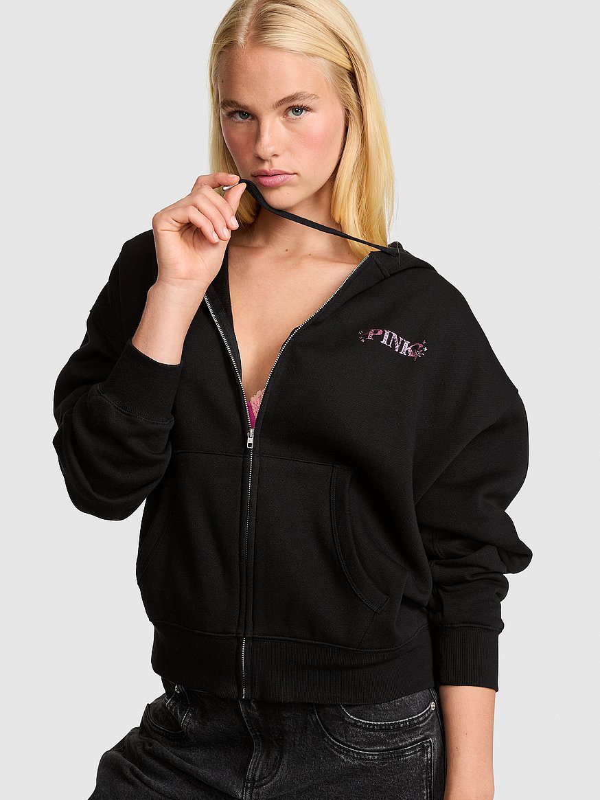 Buy Campus Fleece™ Full-Zip Hoodie, Heathered Bright Vermillion
