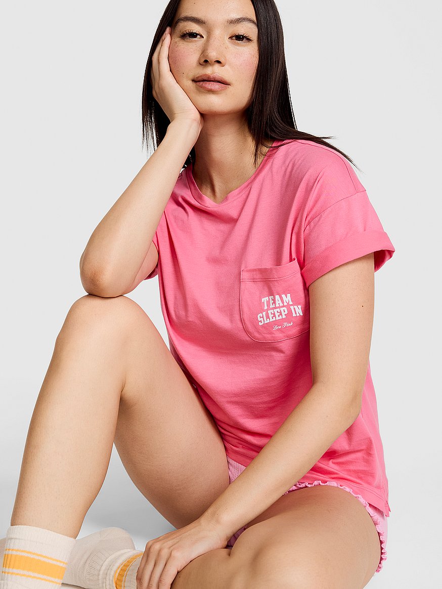 Buy Light as Air Jersey Pocket Tee, Love Me Pink - Order Pajama
