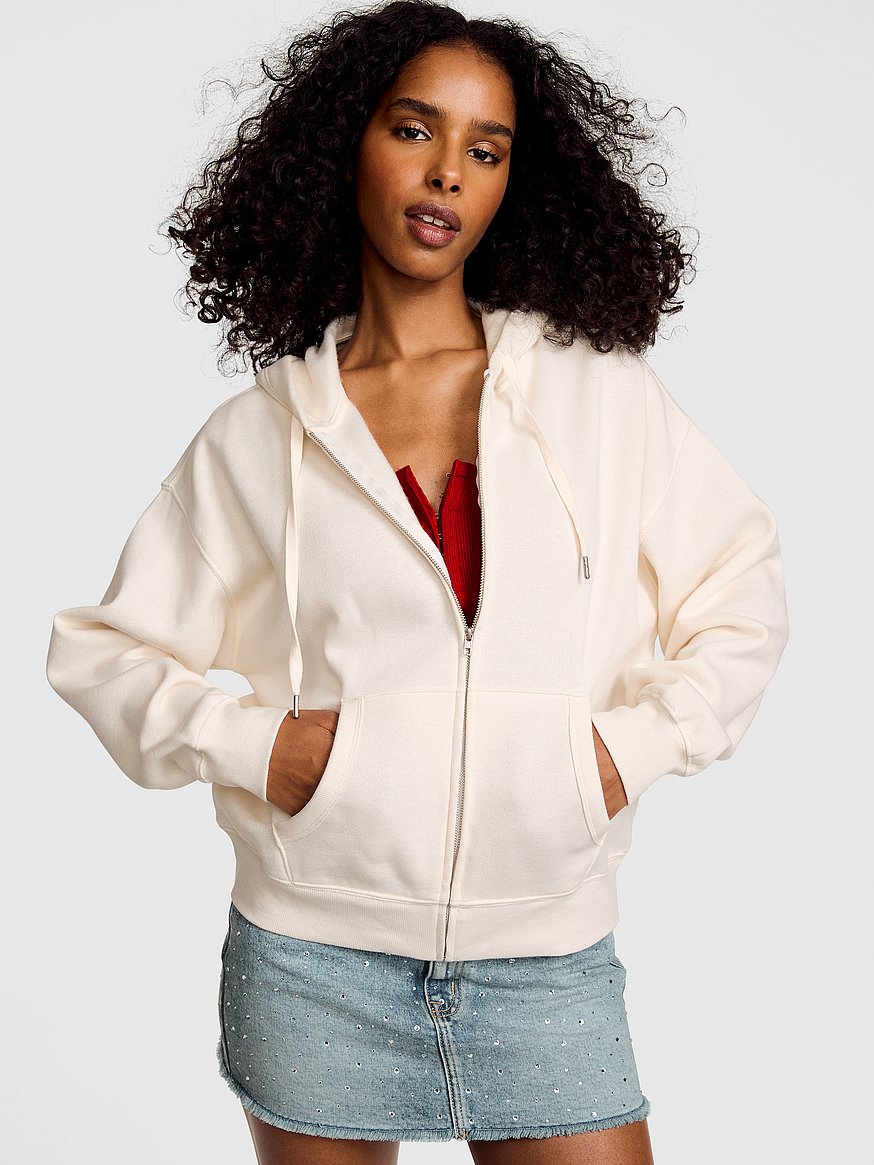 Buy Campus Fleece™ Full-Zip Hoodie, Cozy White - Order Hoodies