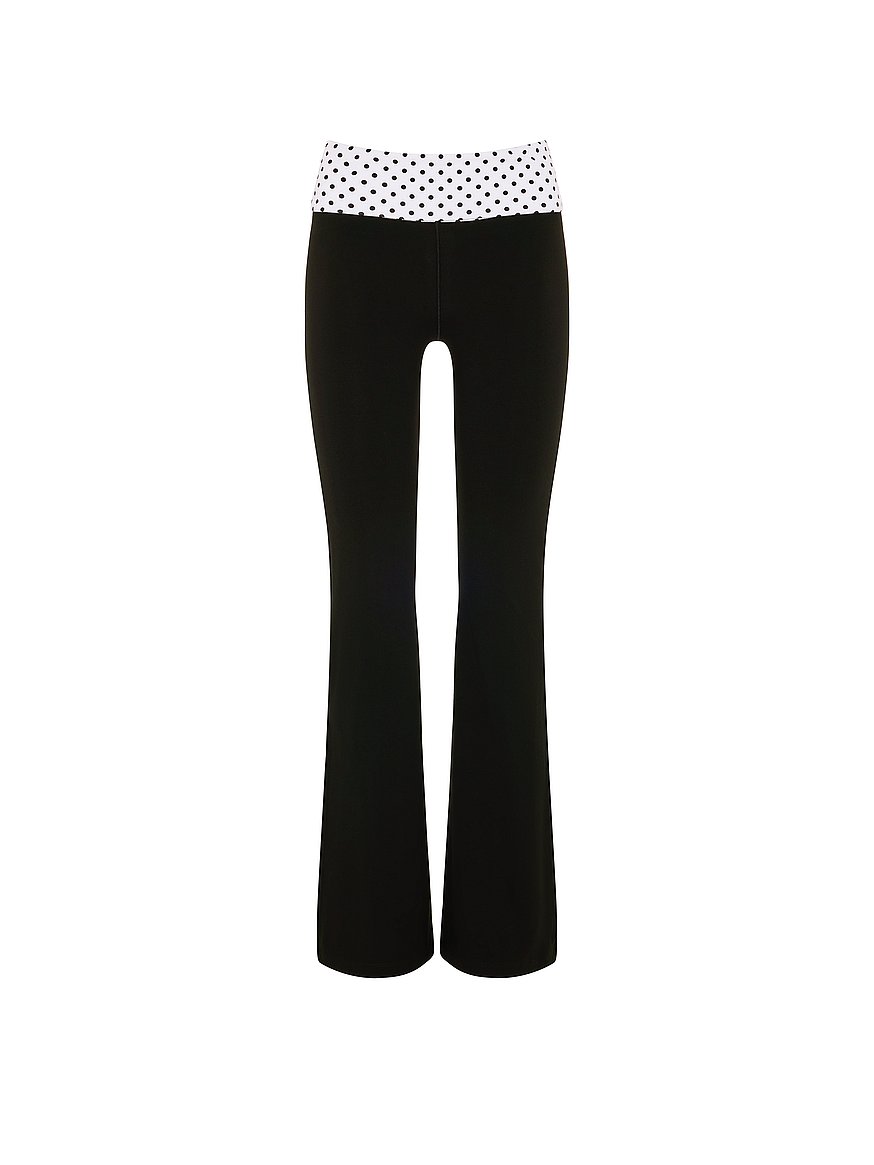 Buy All-Day Cotton™ Foldover Flare Leggings, Pure Black Polka Dots
