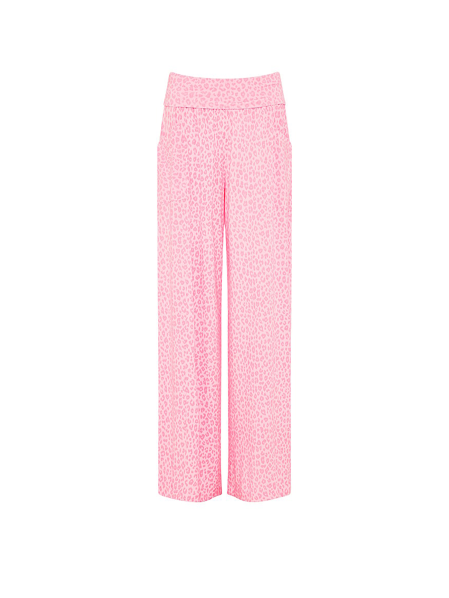 Buy 24/7 Lounge Modal Foldover Pants, Pink Tulip Leopard - Order