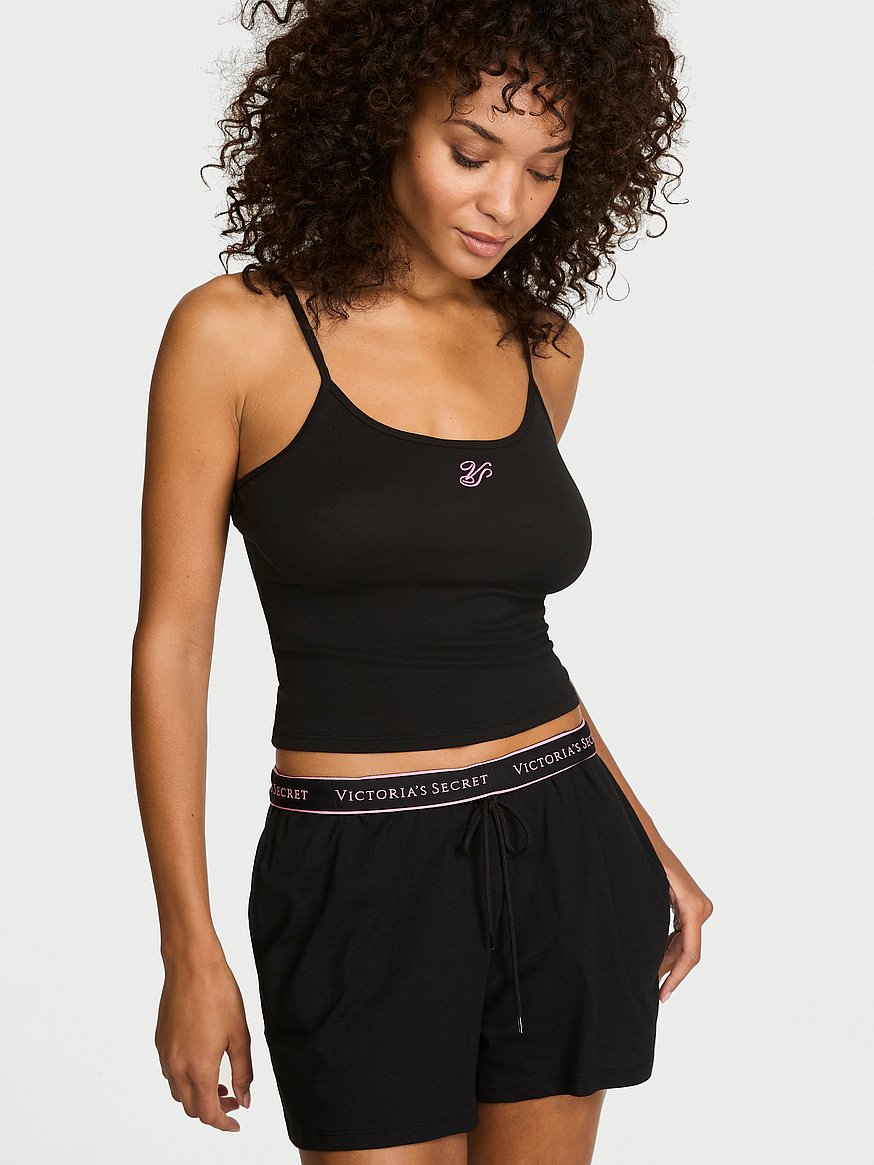 VICTORIA'S SECRET タンクトップ・パジャマ＆パンツ！ S Buy 100% Cotton Cami & Short Set, Black - Order Pajamas Sets