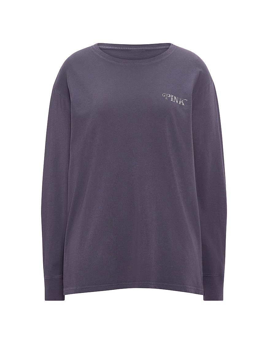 Buy Campus Cotton™ Long-Sleeve Tee, Twilight - Order Tops online