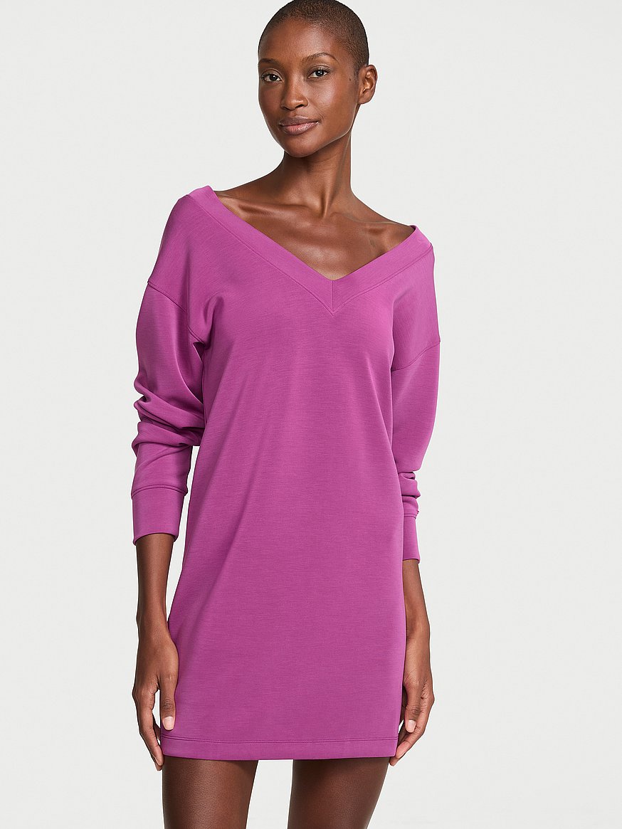 long sleeve v neck knit dress Buy Featherweight V-Neck Long-Sleeve Dress, Rhubarb - Order Dresses online Collection:C2