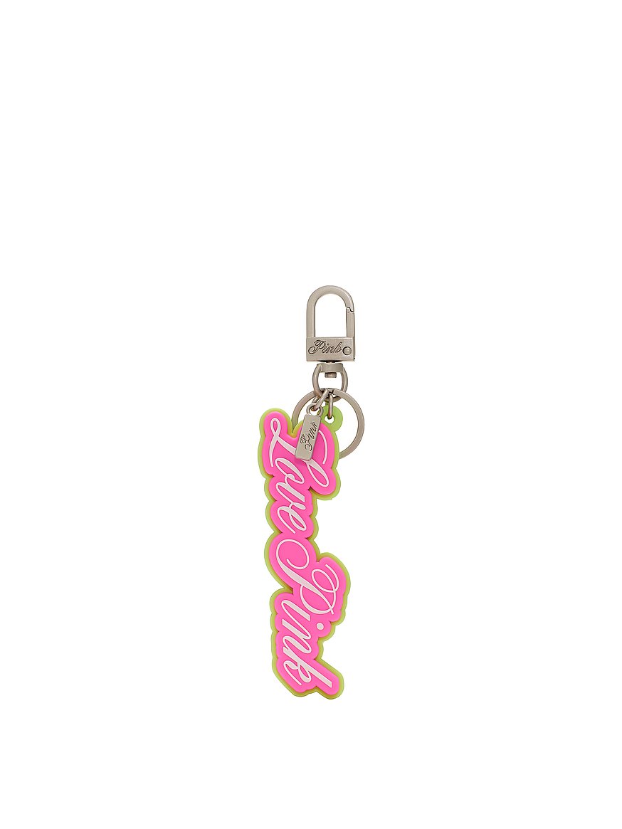 Pointless Journey ロゴキーチェーン ピンク Buy Logo Keychain Charm, Pink + Sour Apple - Order Small