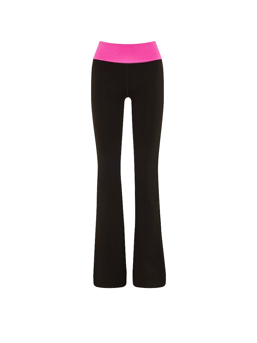 Buy All-Day Cotton™ Foldover Flare Leggings, Pure Black & Pink