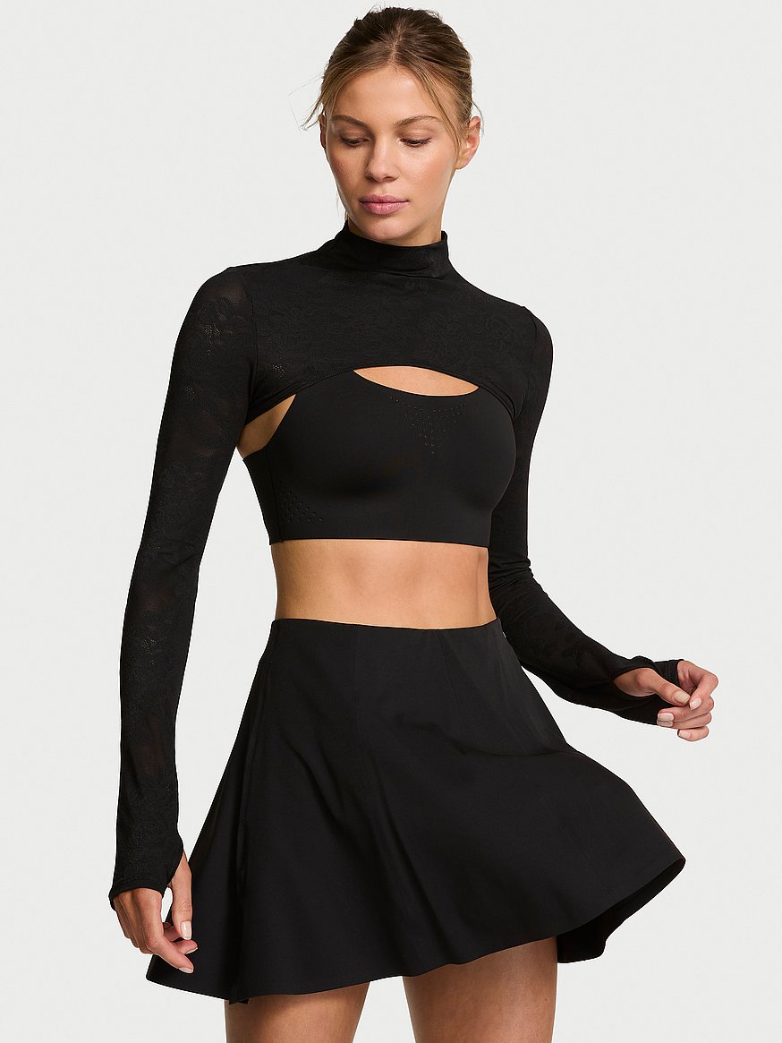 Buy VSX Lace Mock-Neck Shrug, Black - Order Hoodies & Sweatshirts