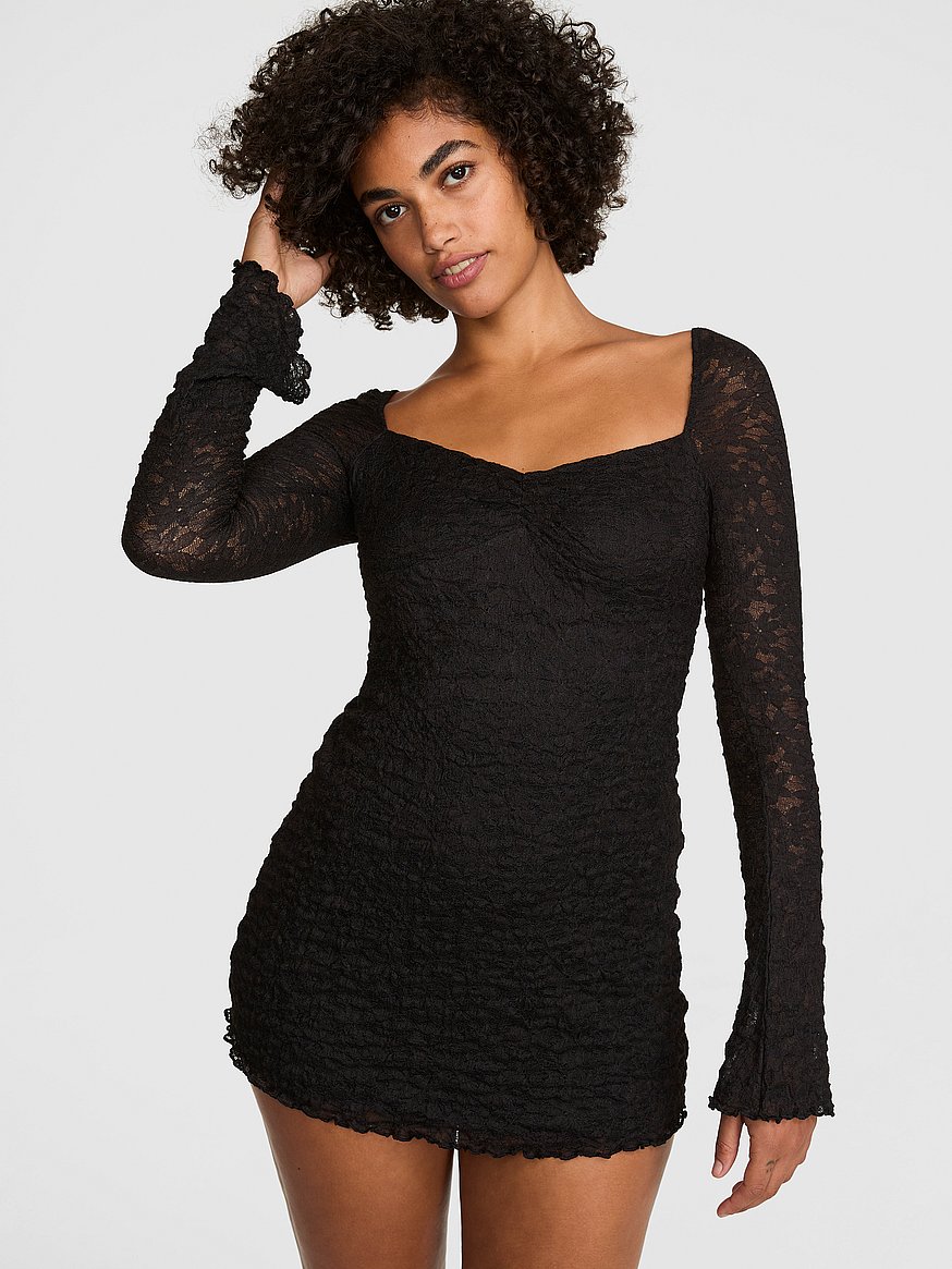 black square neck long sleeve mini dress Buy Lace Square-Neck Long-Sleeve Dress, Pure - Order Dresses online Satin A-Line Gown (B8402) Cocktail & Party Expertly crafted in our Size_Apparel:36