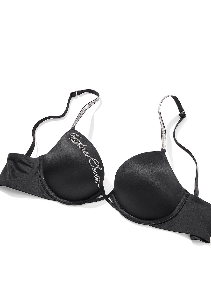 Buy Shine Script Push-Up Bra, Black - Order Bras online