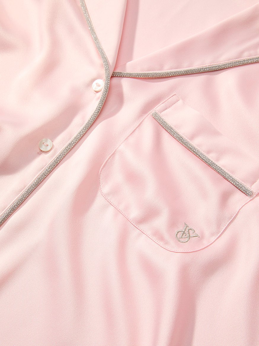 Buy Signature Satin Shine Long Pajama Set, Angel Pink - Order
