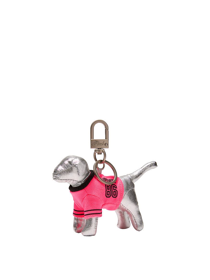 pinkdog様 Buy PINK Micro Dog™ Keychain Charm, Metallic Silver With Varsity
