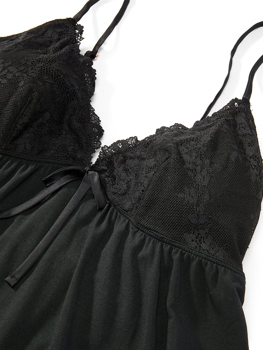 Buy SoSoft™ Modal Lace-Trim Cami & Pants Set, Black - Order