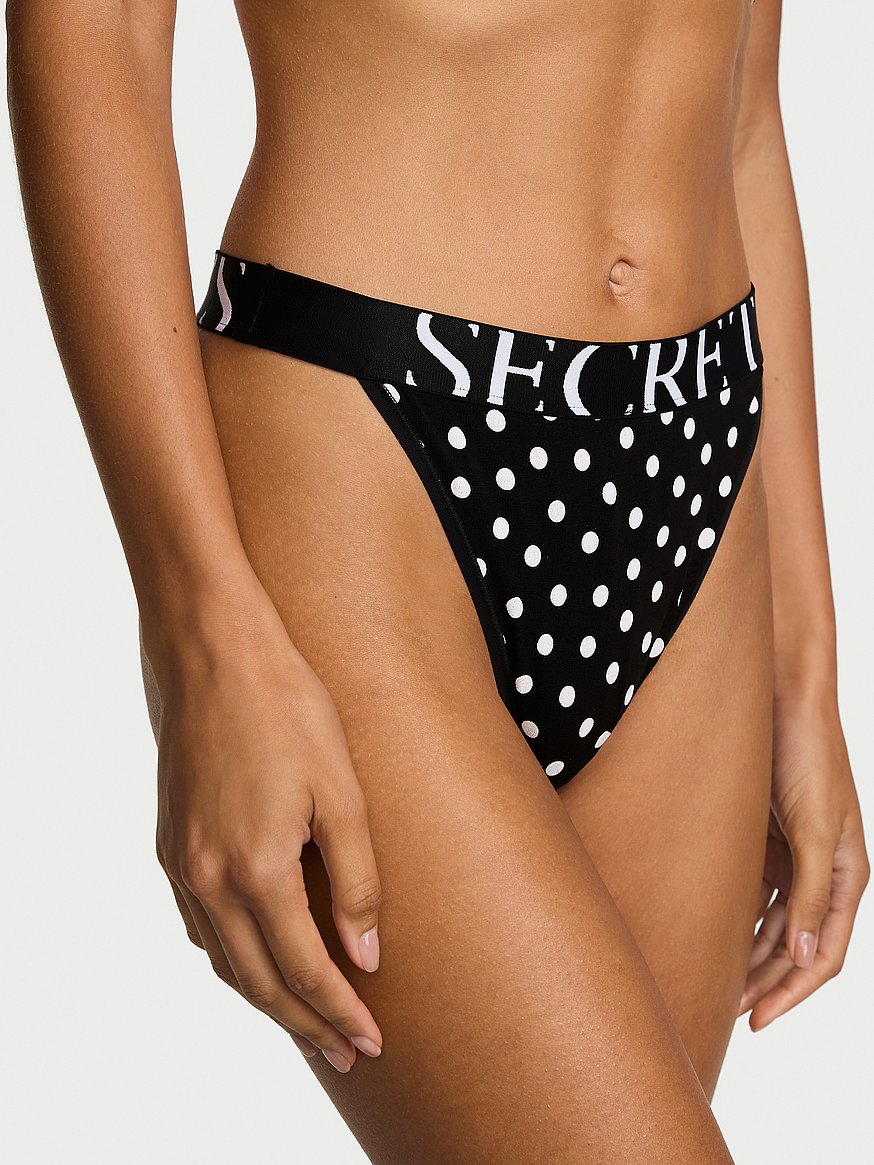 新品 Victoria's Secret 最新 2025 ブランケット正規品 Buy Exploded Logo Cotton 90s Brief Panty, Black Dots - Order