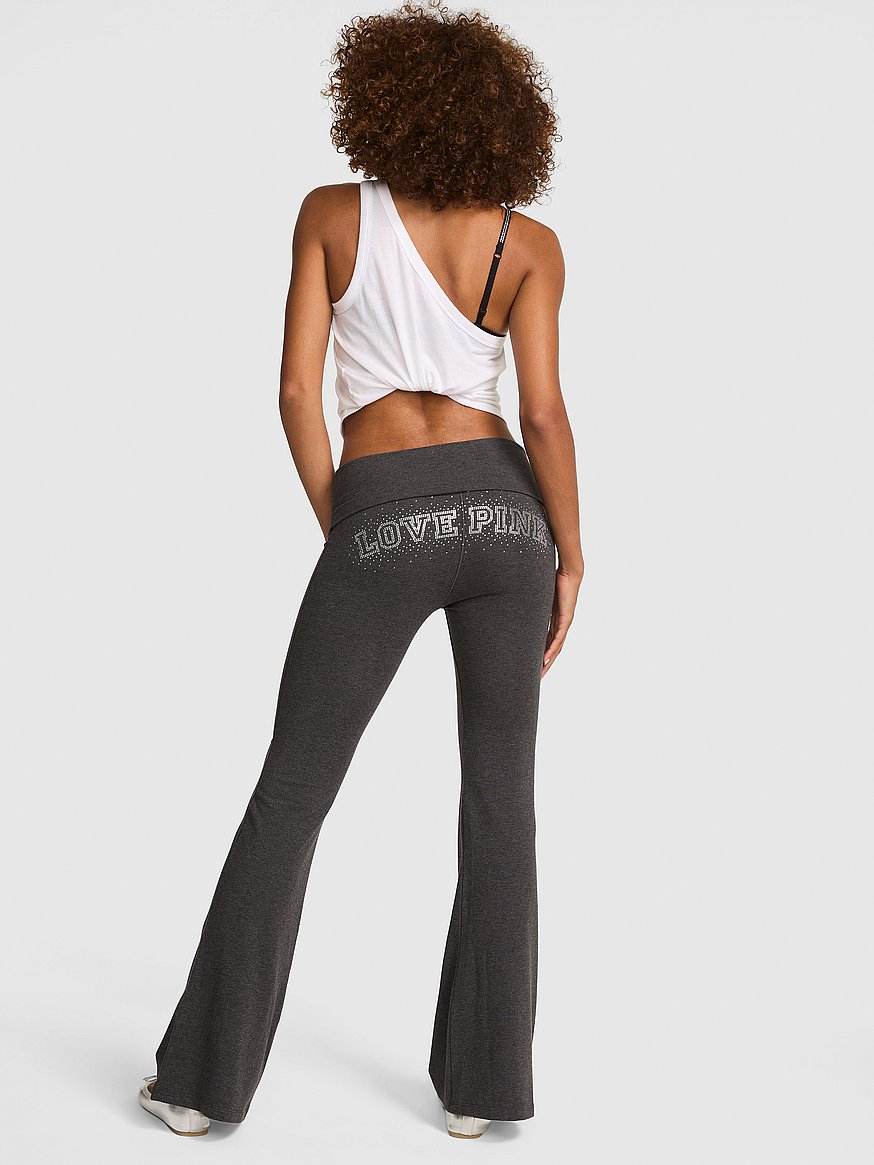 Buy All-Day Cotton™ Foldover Flare Leggings, Charcoal Heather Grey