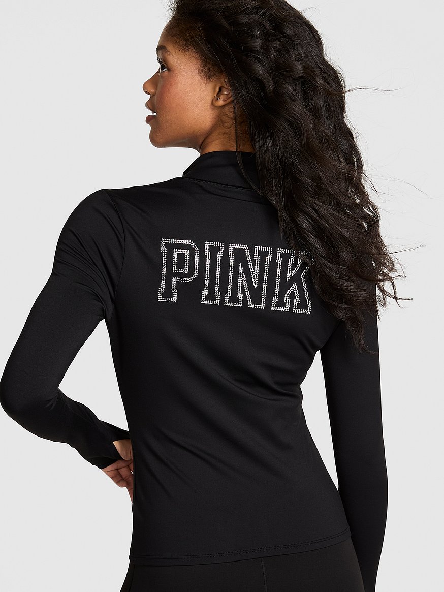 Buy PINK Relay™ Full-Zip Jacket, Pure Black Bling Logo - Order