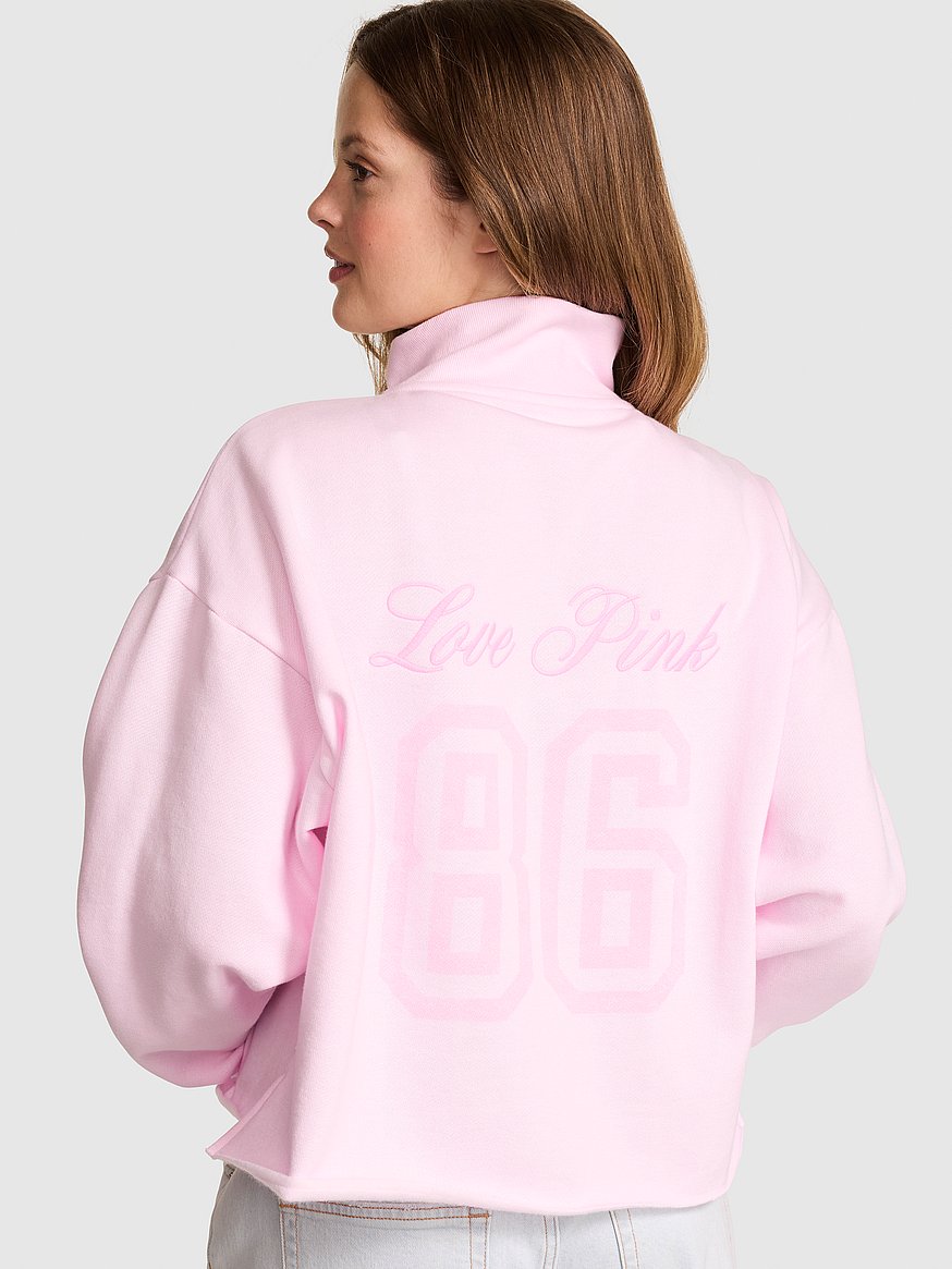 Buy Campus Fleece™ Quarter-Zip Straight-Cut Sweatshirt, Pink Tulip