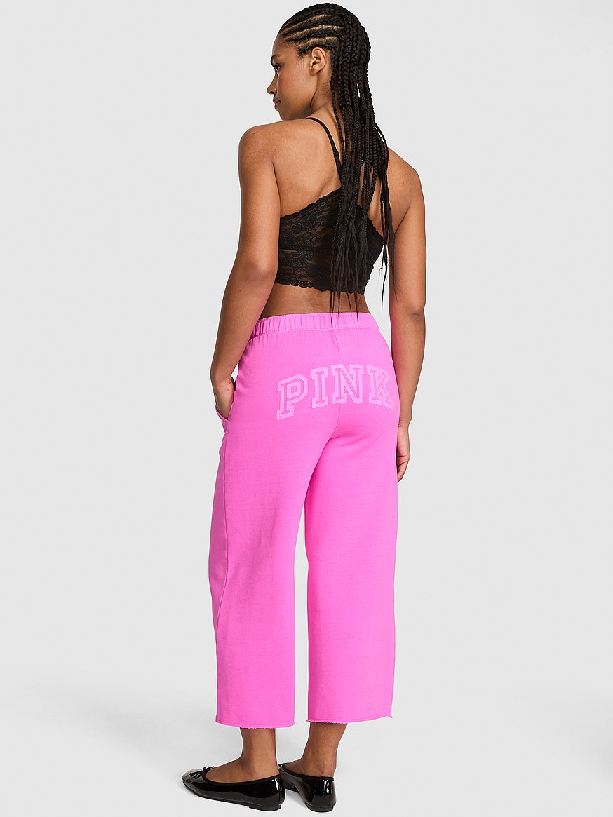 Buy Campus Fleece™ Cropped Wide-Leg Sweatpants, Pink Berry - Order