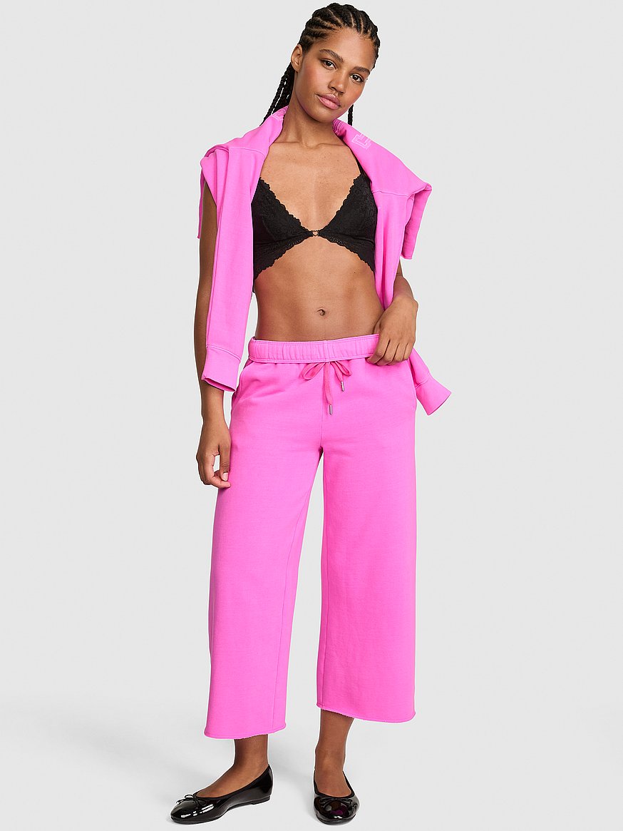 Buy Campus Fleece™ Cropped Wide-Leg Sweatpants, Pink Berry - Order