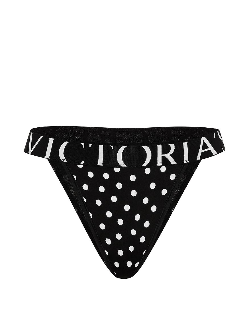 Buy Exploded Logo Cotton 90s Brief Panty, Black Dots - Order