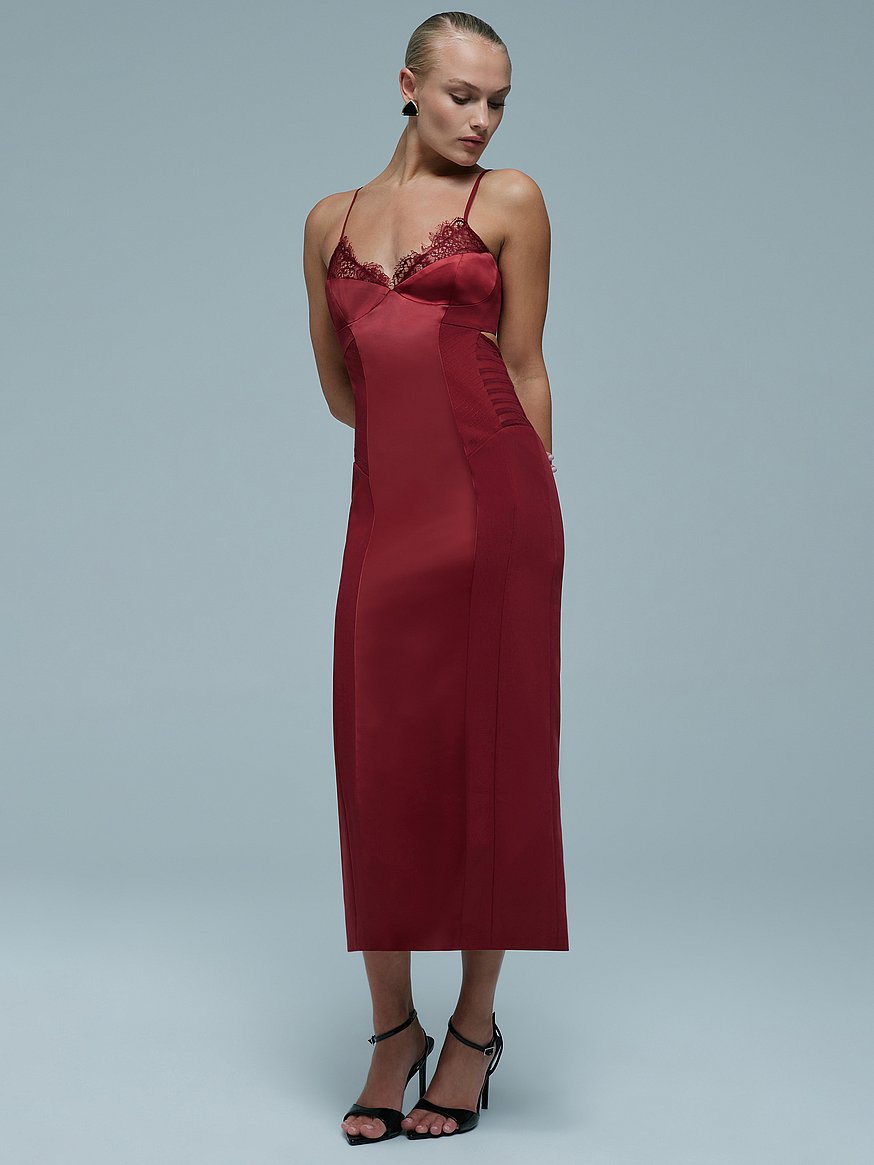 burgundy bardot midi dress Buy Katana Fitted Dress, - Order Dresses online David's Bridal Bridesmaid Dress Dbest Complete with internal boning Size:6 Months