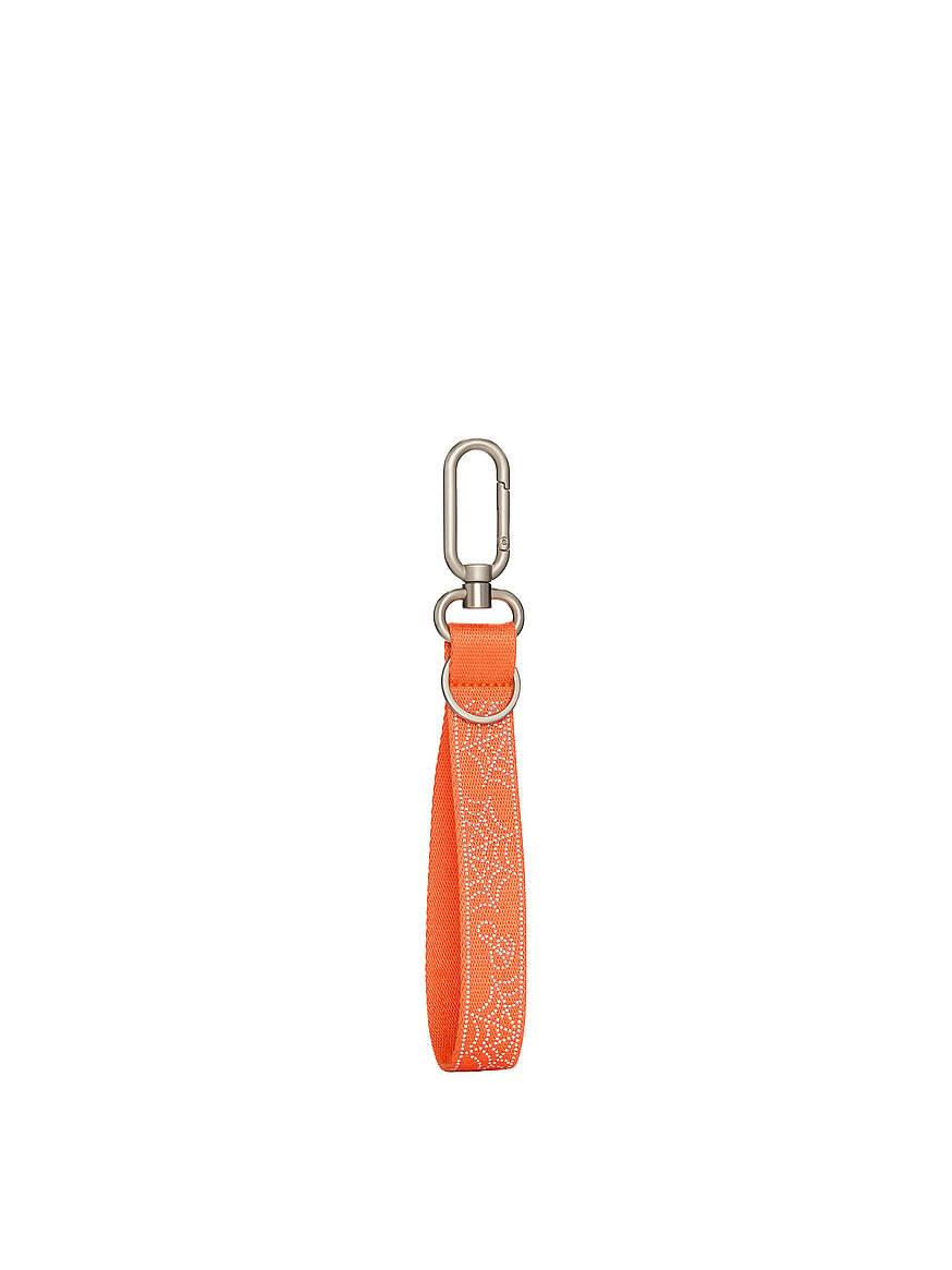 Buy Wristlet Strap Keychain, Orange Half Baked Diamante Spider Web
