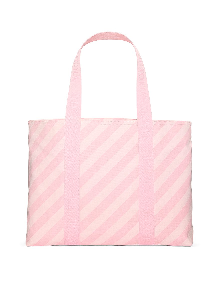 Buy Heritage Stripe Canvas Tote Bag, Pink Stripes - Order Bags