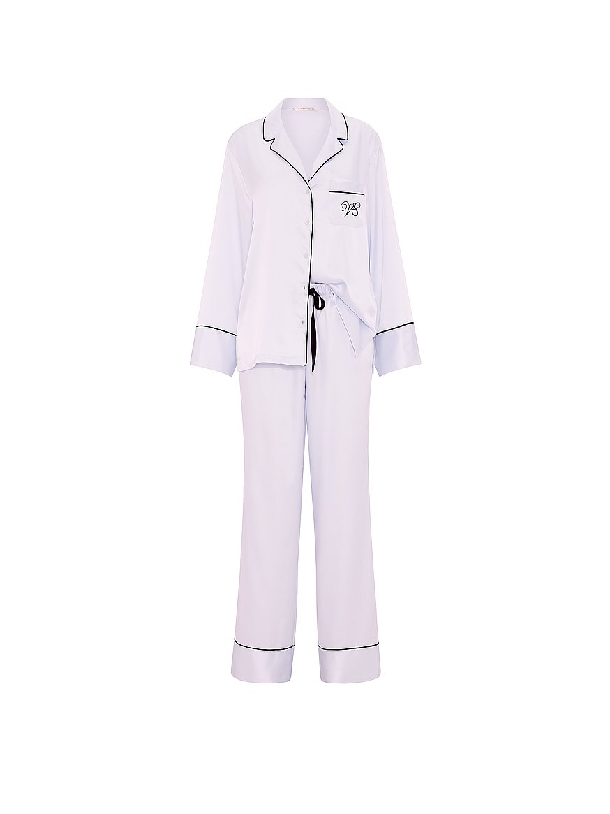 Buy Signature Satin Long Pajama Set, Purple Whisper & Party On