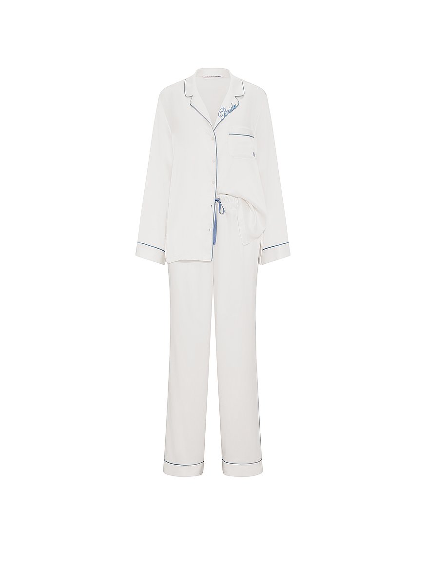 Buy Signature Satin Bridal Long Pajama Set, Coconut White & Hope