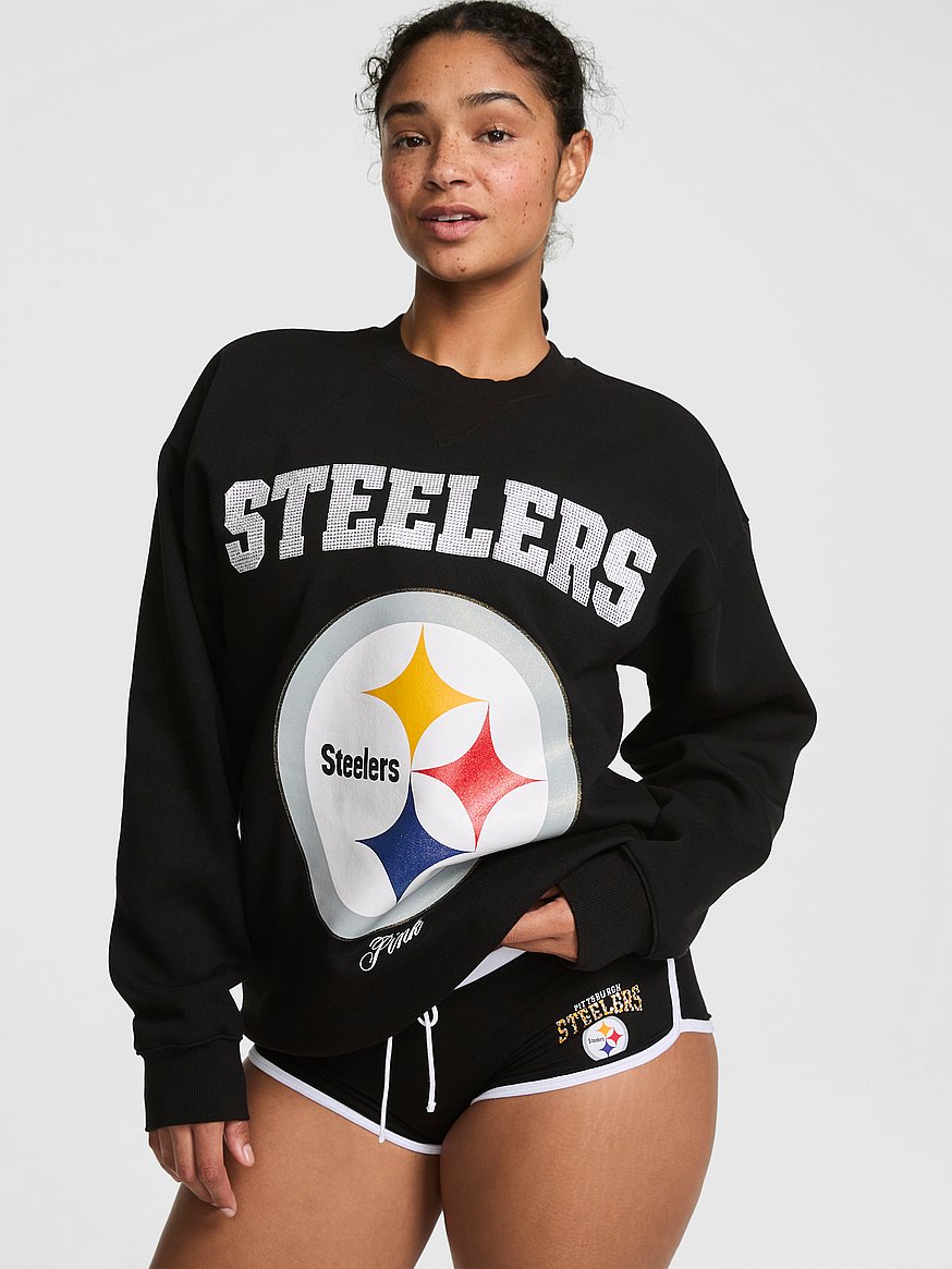 Buy Campus Fleece™ Bling Crew Sweatshirt, Steelers- Black - Order