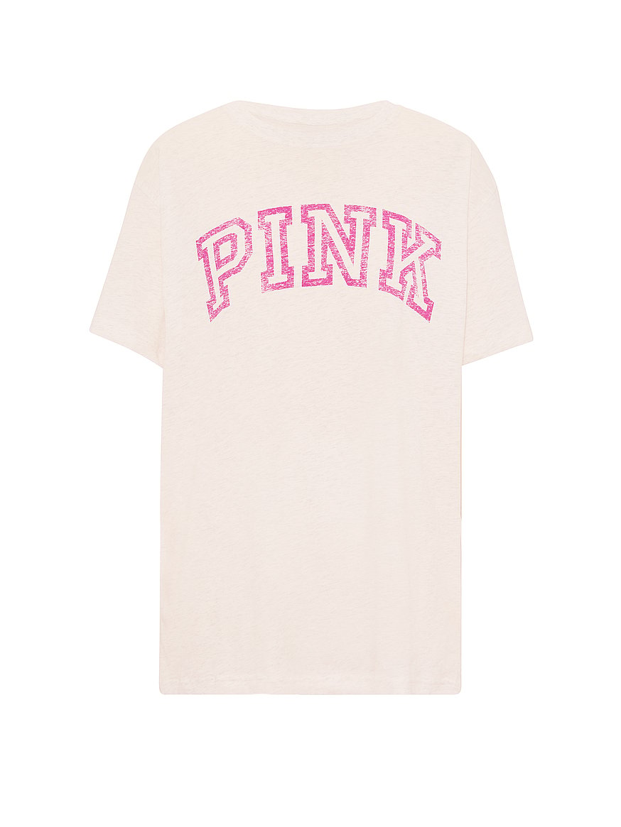 Buy Campus Cotton™ Tee, Snow Heather - Order Tops online - PINK US