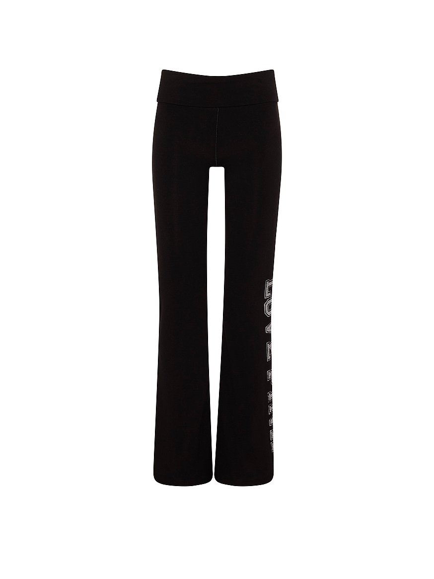 Buy All-Day Cotton™ Foldover Flare Leggings, Pure Black Love Pink