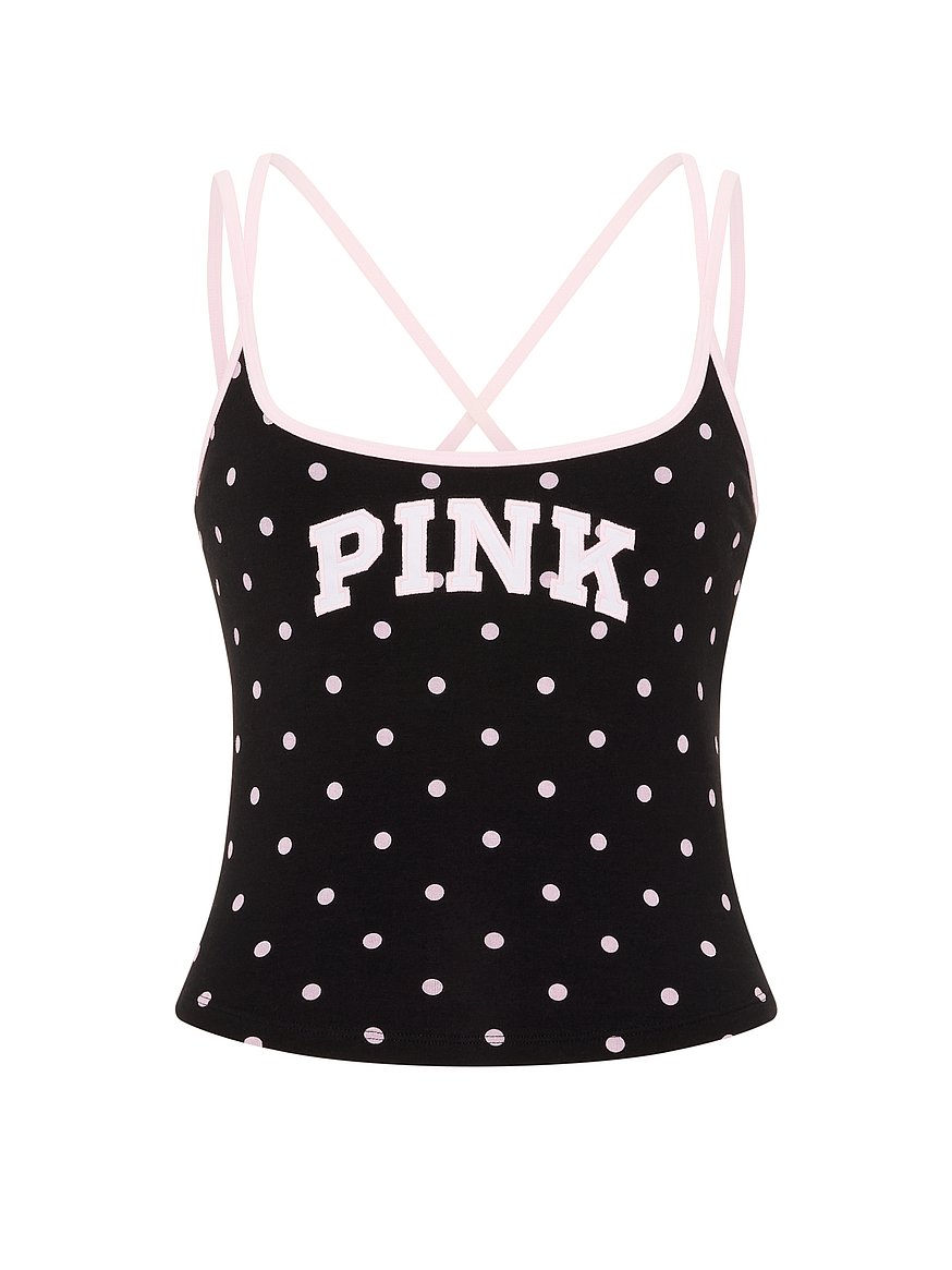 Buy All-Day Cotton™ Strappy Tank Top, Pink Dots - Order Tops