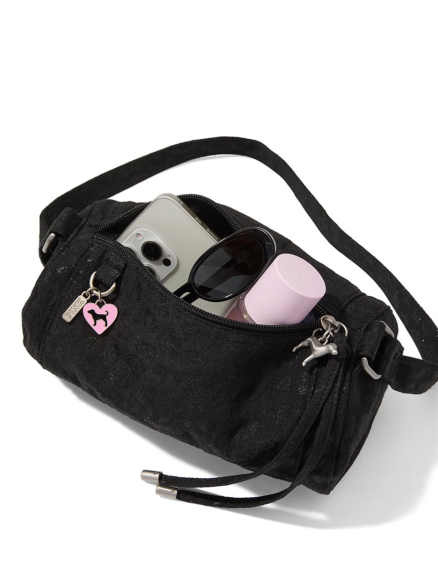 Buy Canvas Duffle Shoulder Bag, Black Leopard - Order Bags online