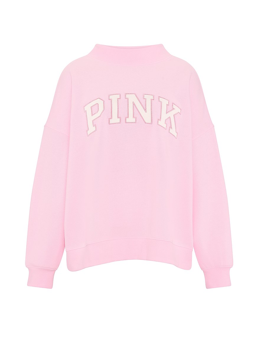 Buy Campus Fleece™ Oversized Mock-Neck Sweatshirt, Coconut Pink