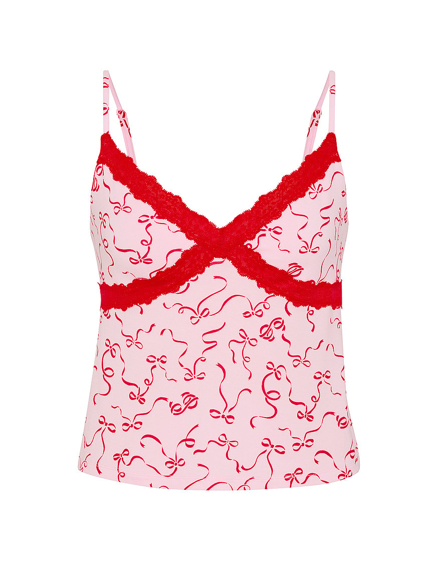 Buy 24/7 Lounge Modal Lace-Trim Cami, Coconut Pink Bow Print