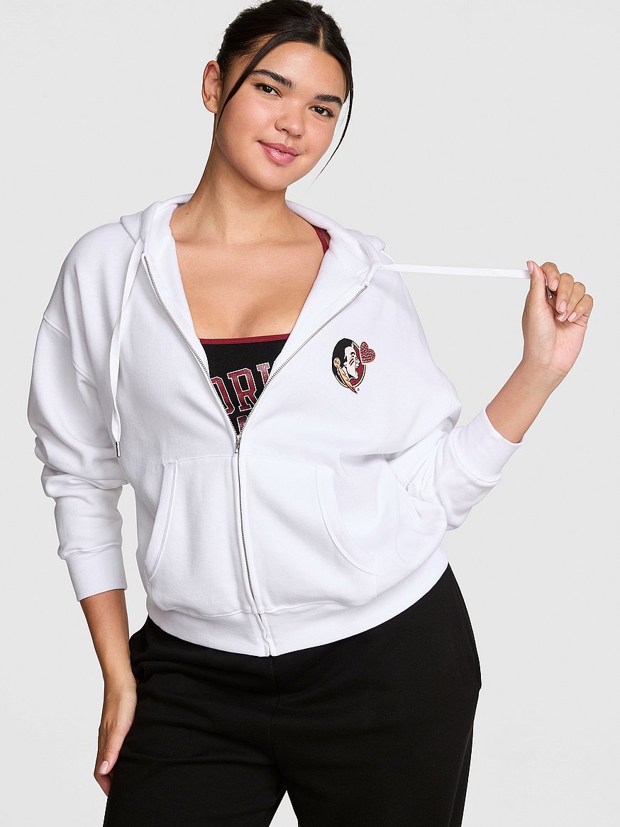 Buy Campus Fleece™ Bling Full-Zip Hoodie, Florida State-White