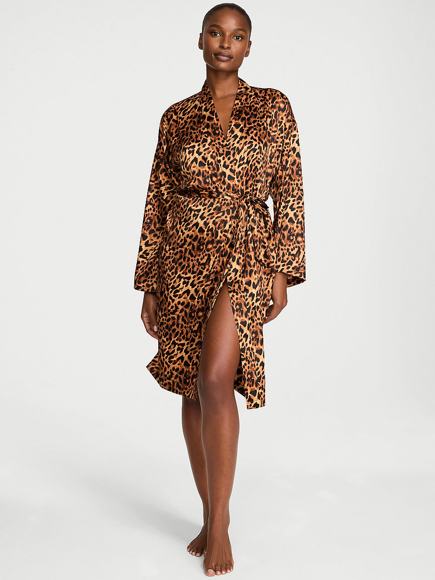 Buy Signature Satin Midi Robe, - Order Robes online - Victoria's