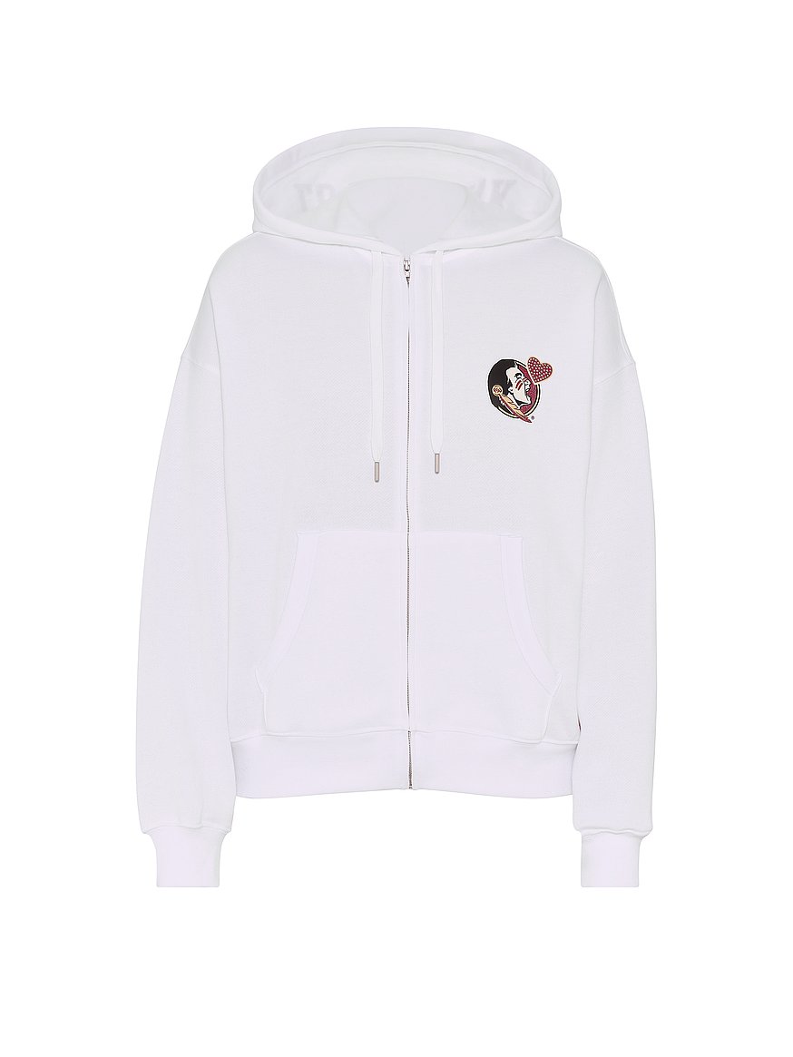 Buy Campus Fleece™ Bling Full-Zip Hoodie, Florida State-White
