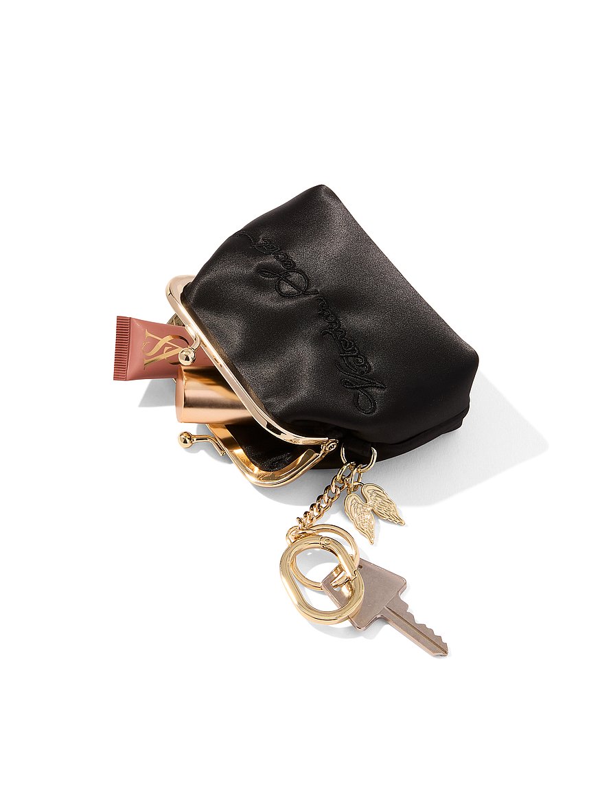 一回使用　Victoria's Secret バッグ ミニバッグチャーム付き Buy Kisslock Coin Purse Keychain, Black - Order Small Accessories