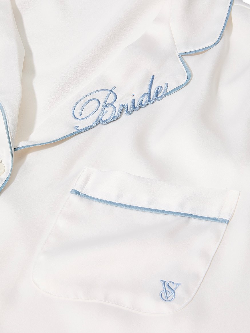 Buy Signature Satin Bridal Long Pajama Set, Coconut White & Hope