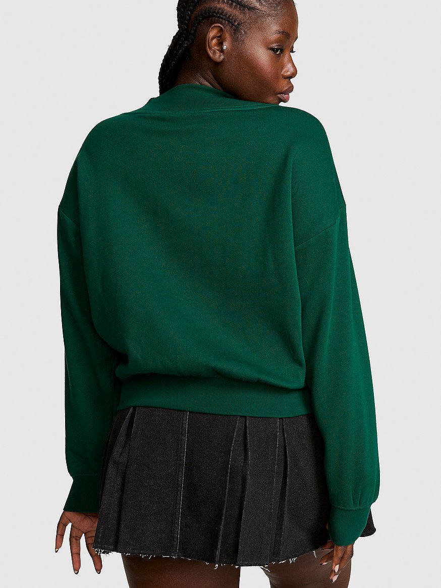 Buy Campus Fleece™ V-Neck Sweatshirt, Dark Garden Plaid - Order