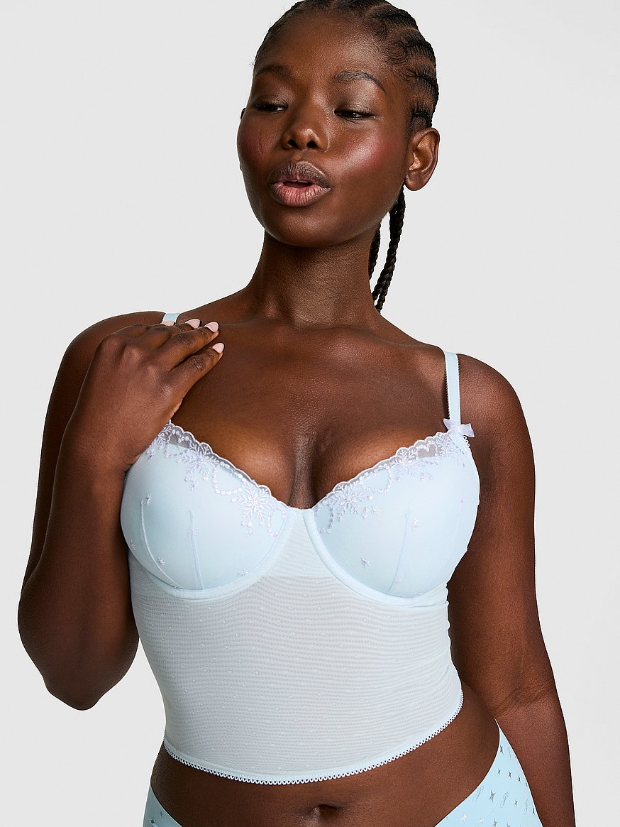 Buy PINK Wink™ Lightly Lined Scoop Corset Top, Sheer Blue - Order