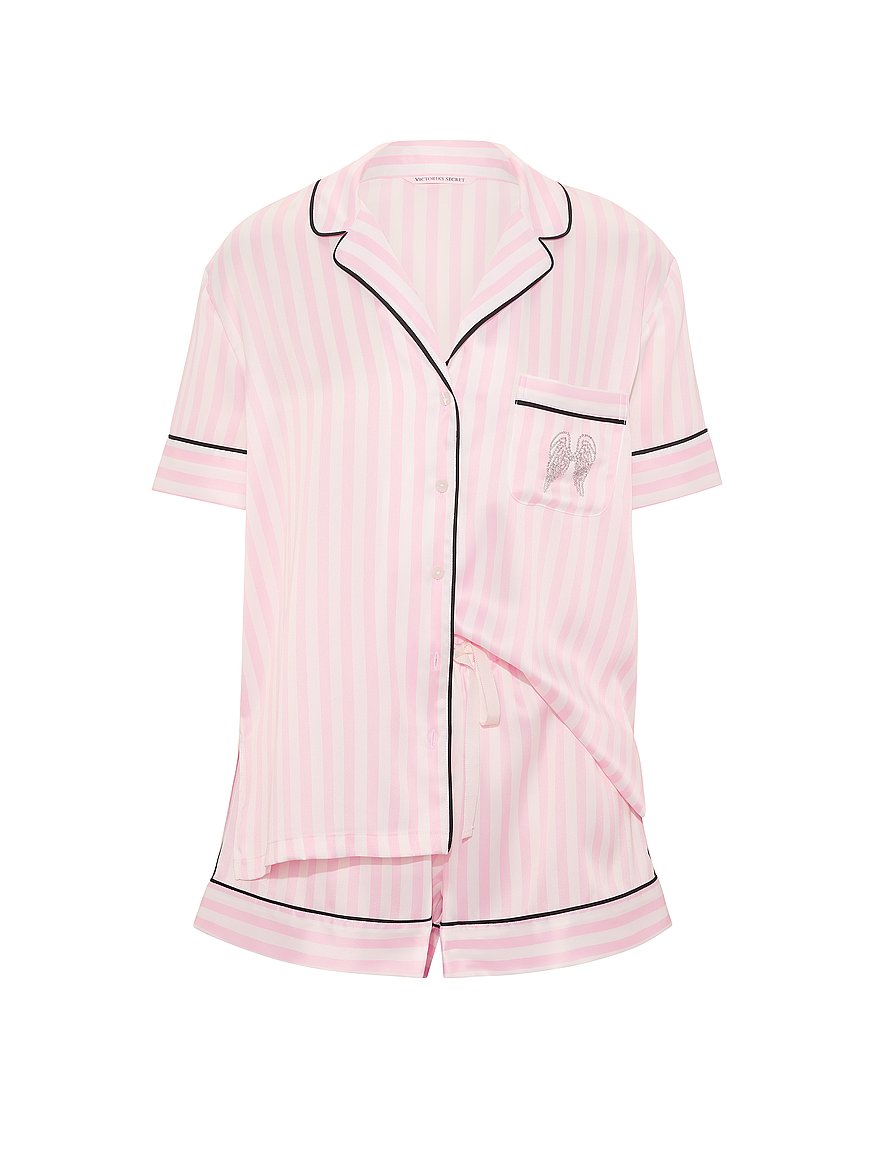 Mai 様Victoria's Secret PJ セット Buy Signature Satin Short Pajama Set, Iconic Pink Stripes - Order