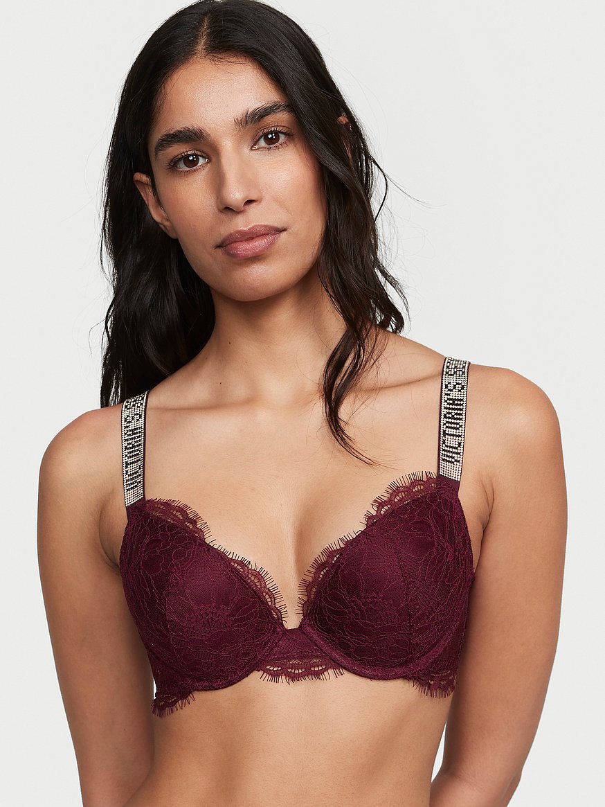 Shine Strap Lace Push-Up Bra