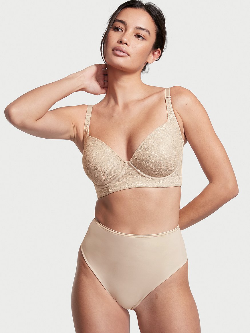 Women's Plus Size Full Coverage Satin Unlined Underwire Bra (Beige, 36C) at   Women's Clothing store