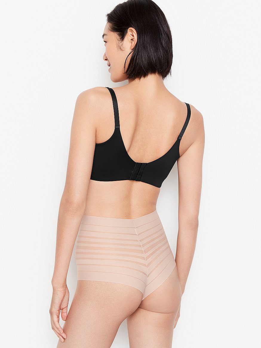 Buy Slimming Lace Stripe High-Waist Thong Panty - Order Shapwear online  1119556900 - Victoria's Secret US