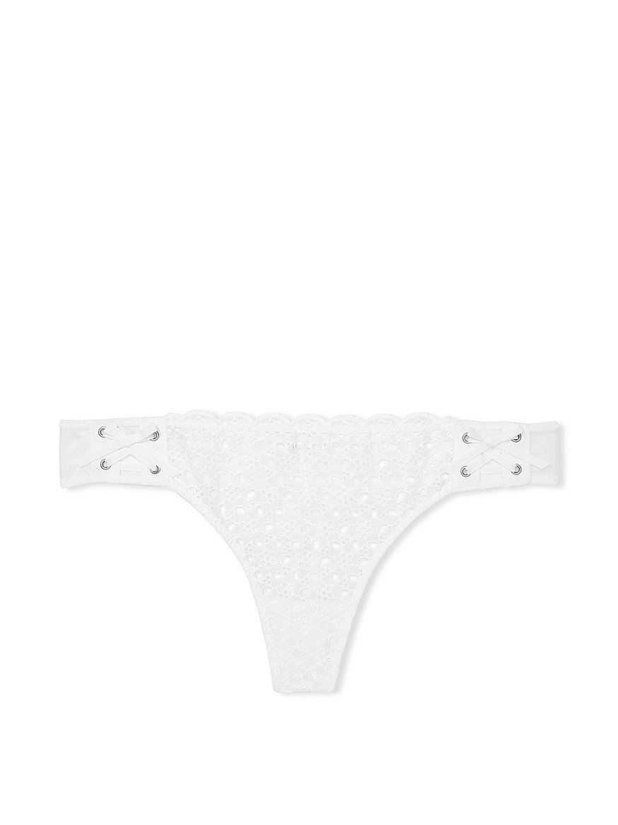 Buy Eyelet Lace-Up Thong Panty - Order Panties online 1121891300 - Victoria's  Secret US