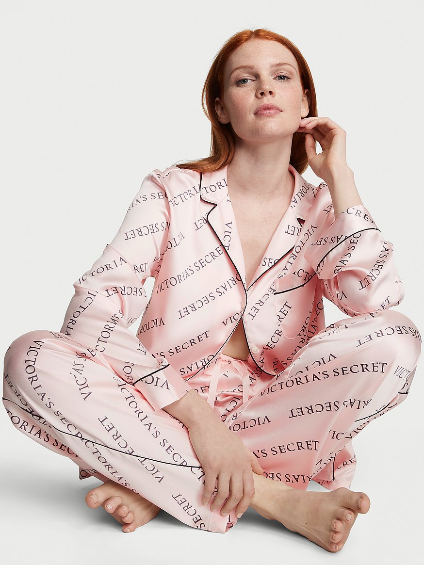 Buy Satin Long Pajama Set - Order Pajamas Sets online 5000000279 -  Victoria's Secret US