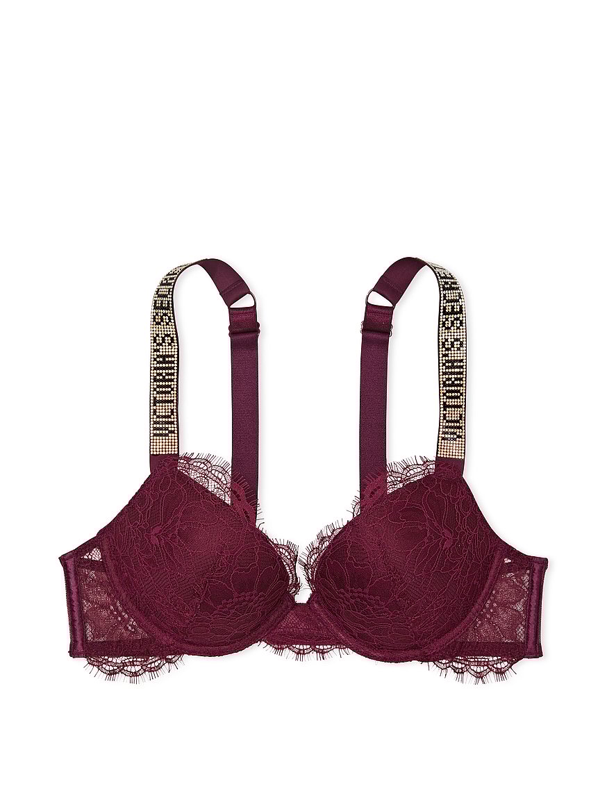 Shine Strap Lace Push-Up Bra