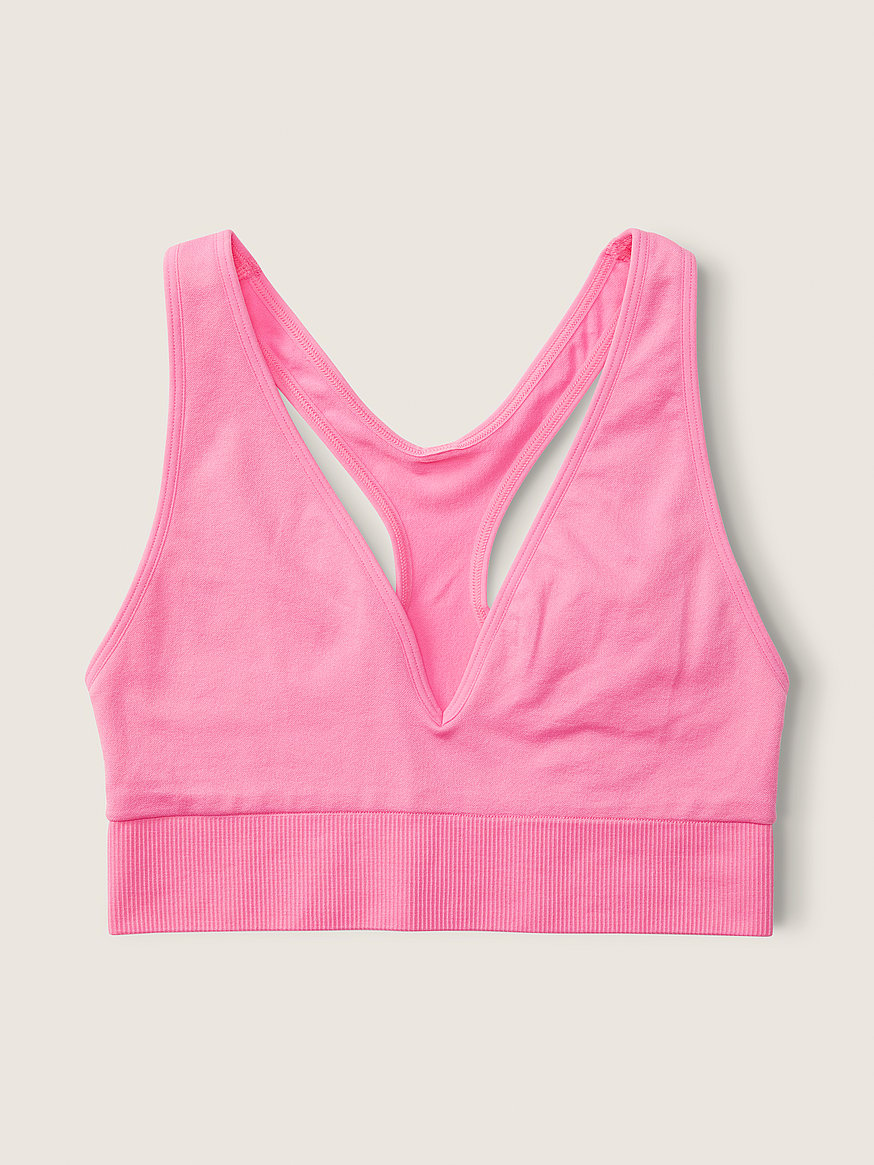 Victoria's Secret Pink Seamless Scoop Neck Sports Bra, Low Impact, Lightly  Lined, Cropped, Sports Bras for Women, Green (XS) at  Women's  Clothing store